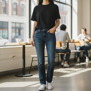 Lee Slender Secret Lower On the Waist Womens Size 30 Dark Wash Blue Denim Jeans